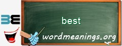 WordMeaning blackboard for best